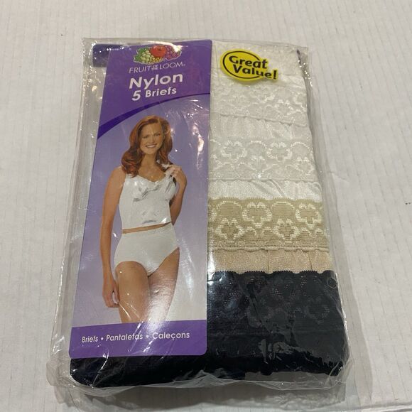 Vintage Woman's Fruit Of The Loom White Briefs (5) NIP Size 7 Large - Picture 1 of 4